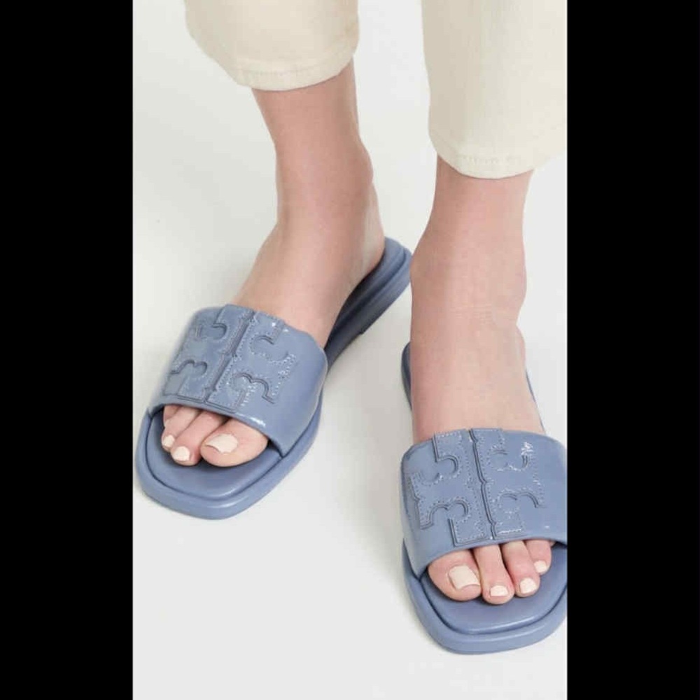 Tory Burch Light Blue Slide Sandals